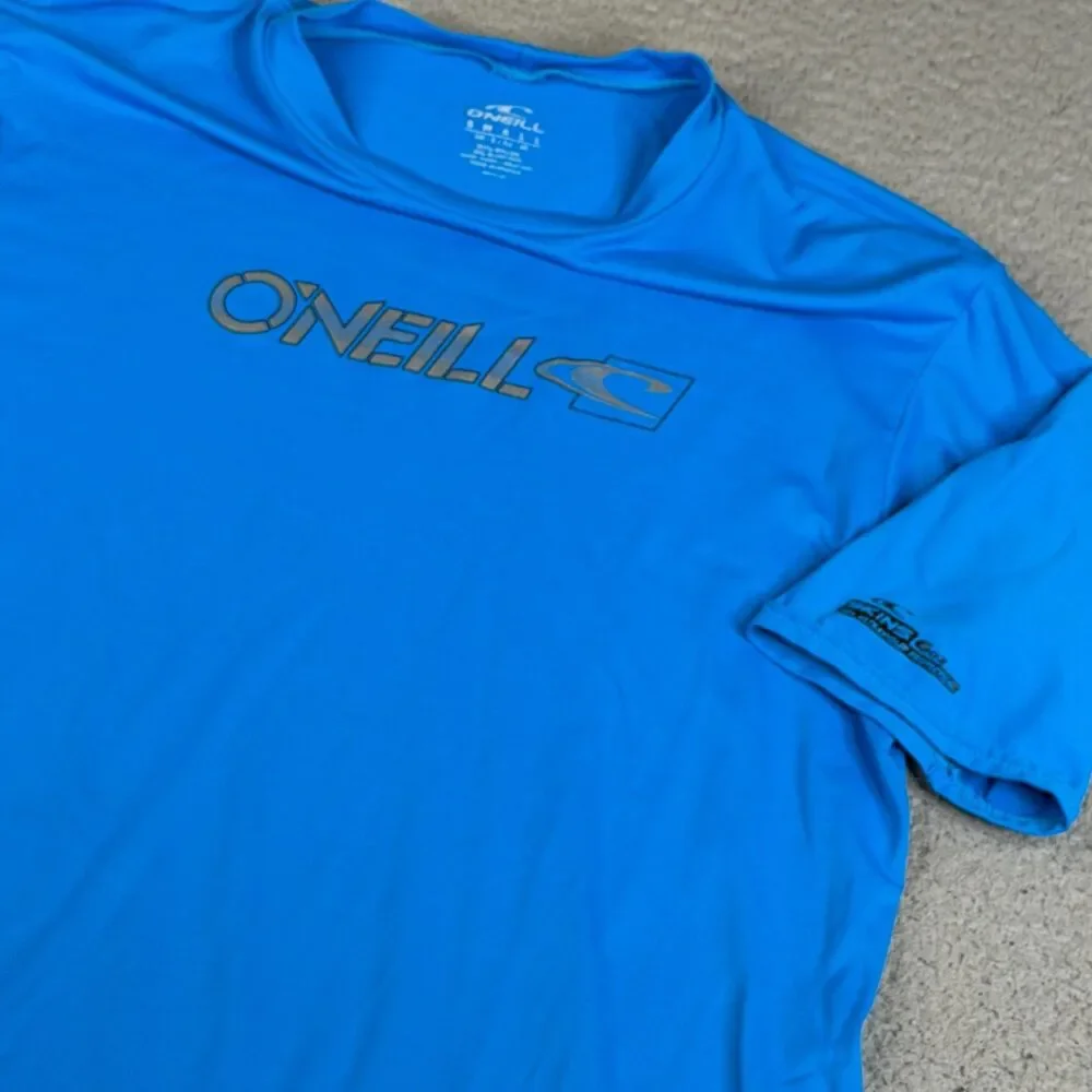 O'NEILL Rash Guard Mens Small Blue Skins 6oz UV 50+ Protection Surf Swim Shirt